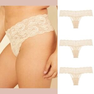 NWT Cosabella [ 3PC - 2X ] Never Say Never Extended Cutie‎ Thong in Nude T2185